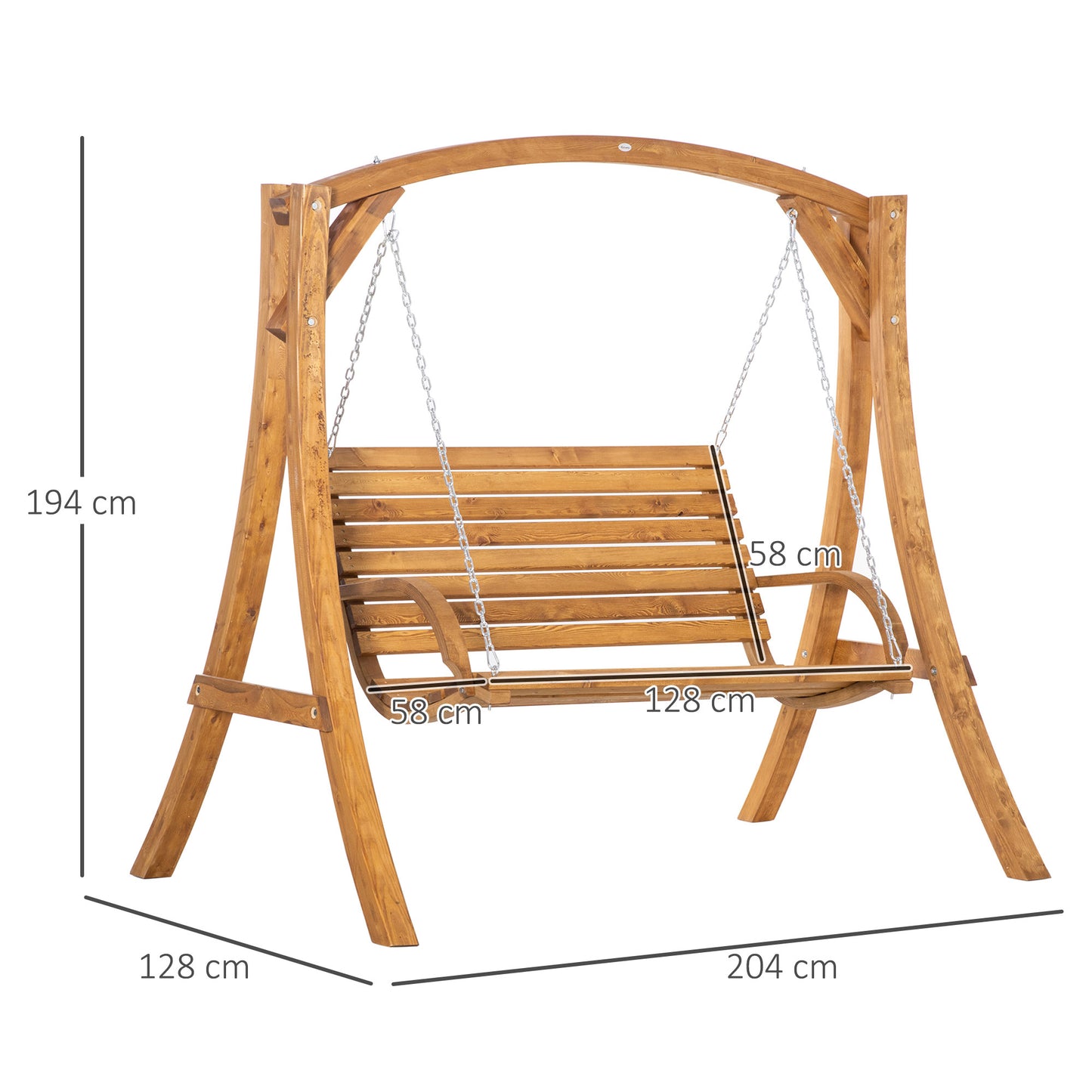 Outsunny 2 Seater Garden Swing Seat Swing Chair