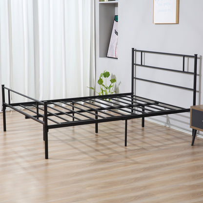 Homcom King Metal Bed Frame Solid Bedstead Base with Headboard and Footboard