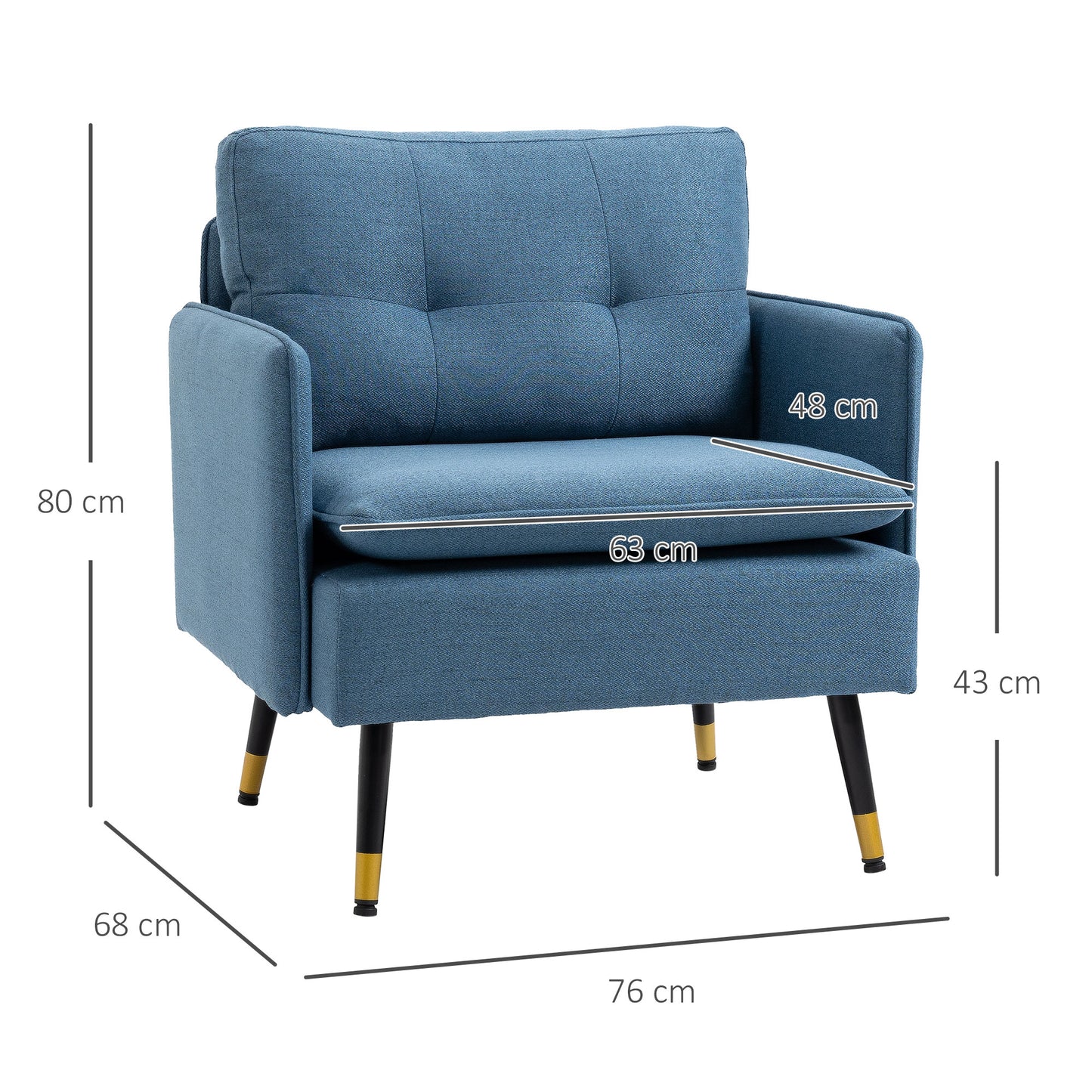 Homcom Modern Armchairs with Steel Legs