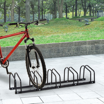 Homcom Bike Stand Parking Rack Floor or Wall Mount Bicycle Cycle Storage Locking Stand (5 Racks