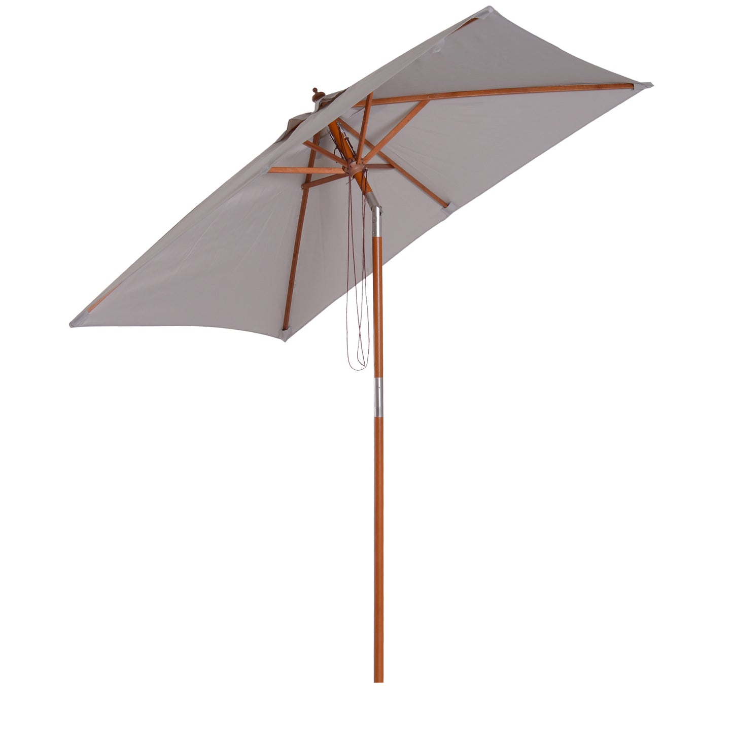 Outsunny 2m x 1.5m Garden Parasol Umbrella with Tilting Sunshade Canopy