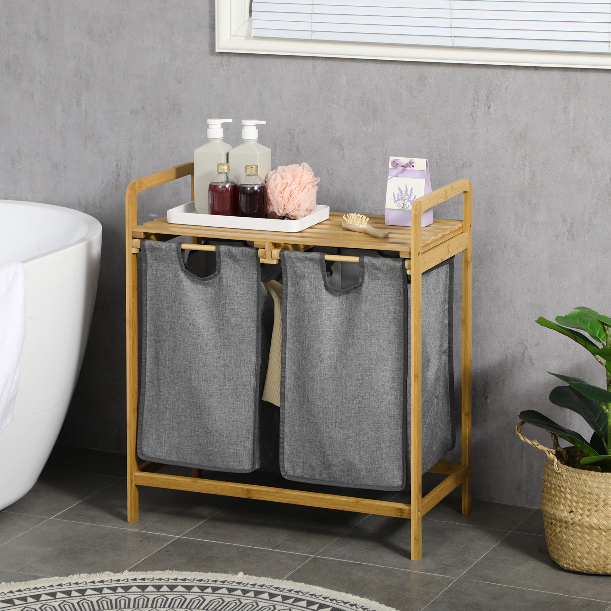 Homcom Bamboo Laundry Basket