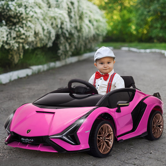 Homcom 12V Kids Electric Ride On Car 2 Motors Licensed Toy Car with Remote Control Music Lights MP3 for 3-5 Years Pink