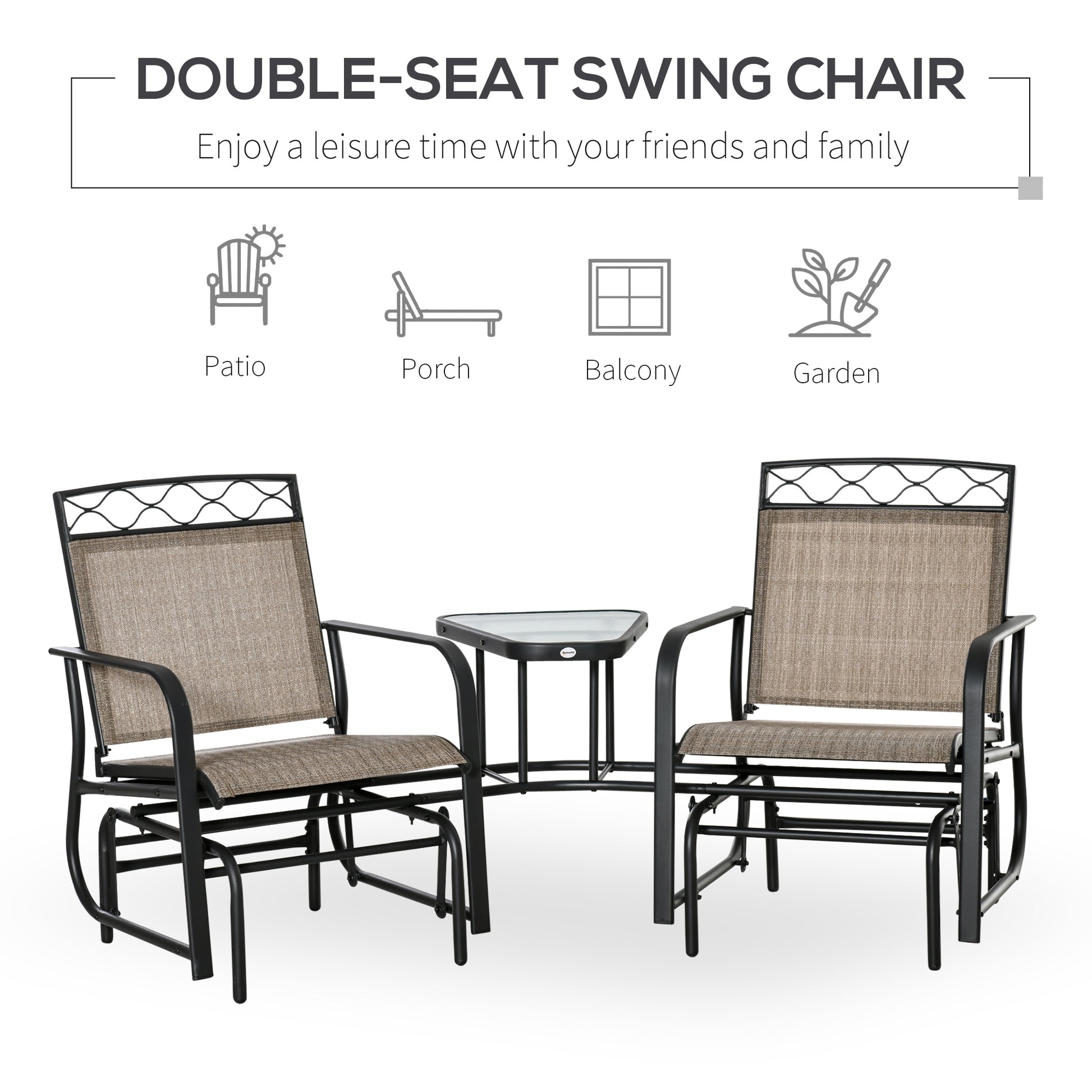 Outsunny Double Outdoor Glider Chair