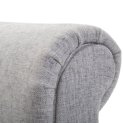 Homcom Curled End Ottoman Bench - Light Grey