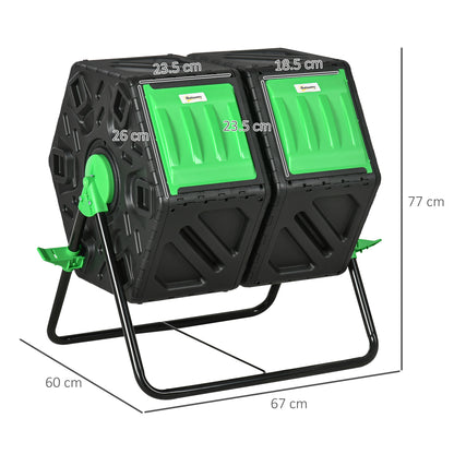 Outsunny Dual Chamber Garden Compost Bin