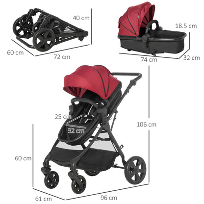 Homcom 2 in 1 Lightweight Pushchair w/ Reversible Seat