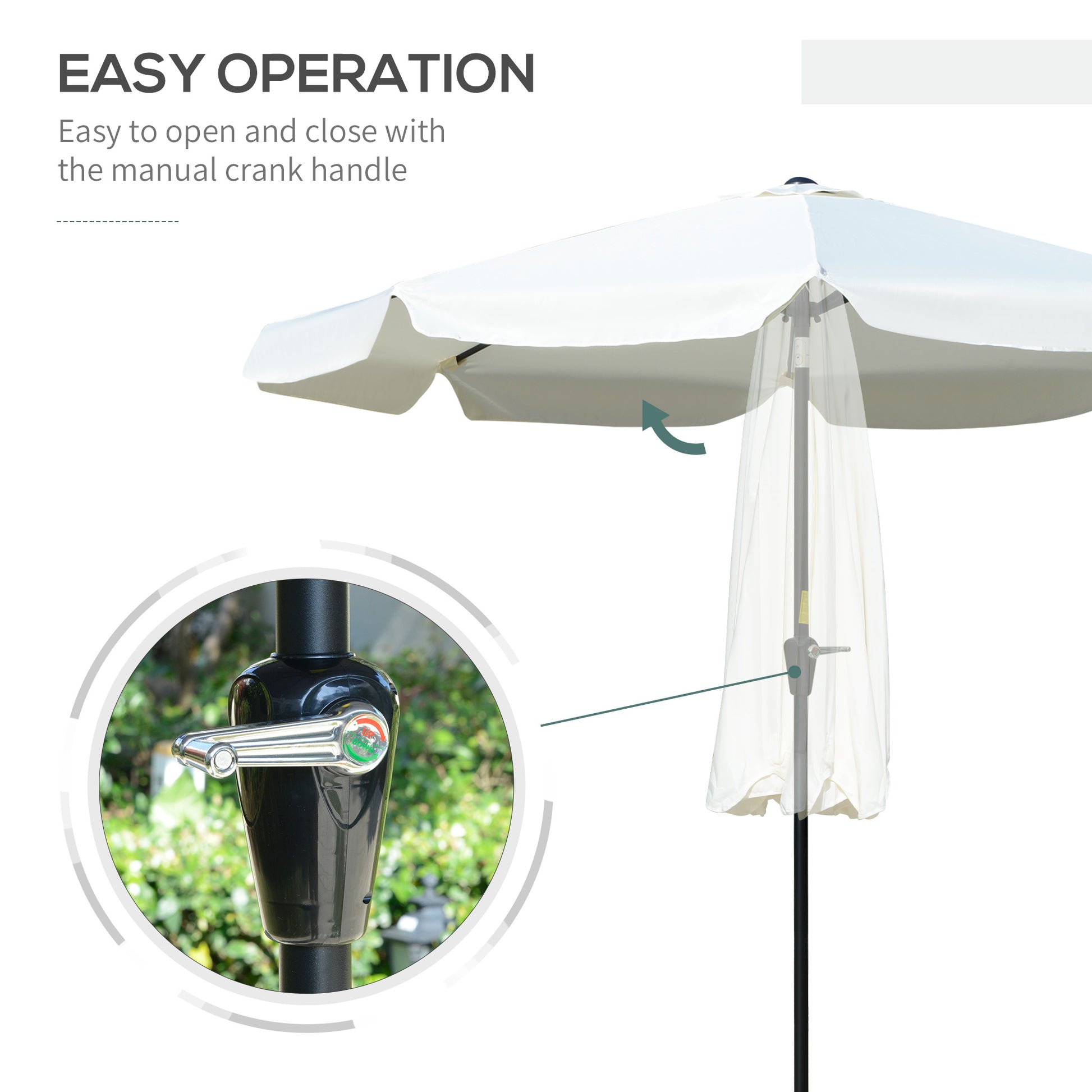 Outsunny 2.66m Patio Umbrella Garden Parasol Outdoor Sun Shade Table Umbrella with Ruffles