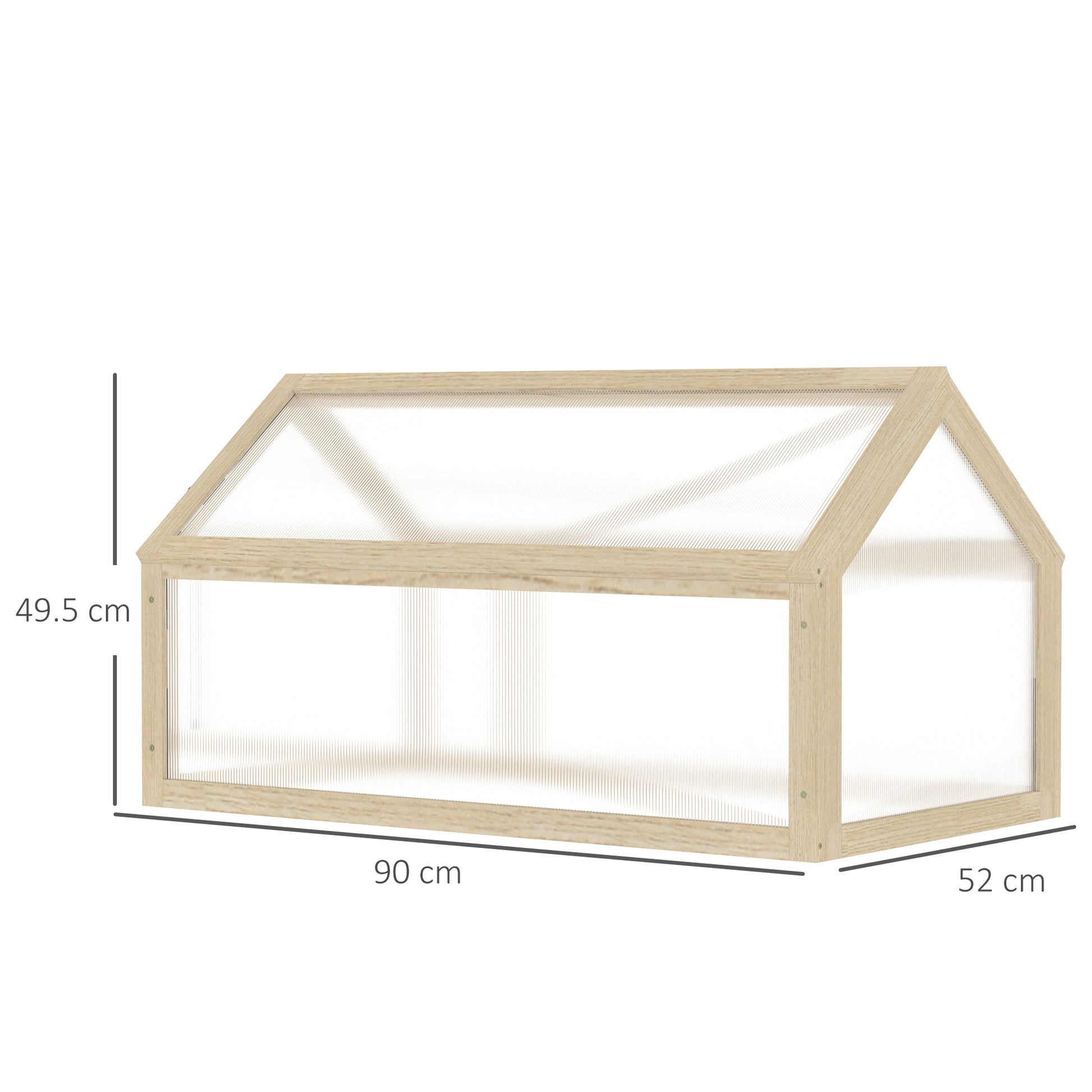 Outsunny Wooden Cold Frame Garden Polycarbonate Greenhouse with Openable Top Cover