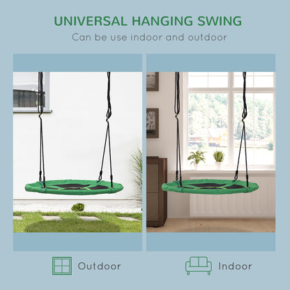 Homcom Kids Swing Outdoor Toys For Kids Diameter 100X4.5H cm-Black/Green