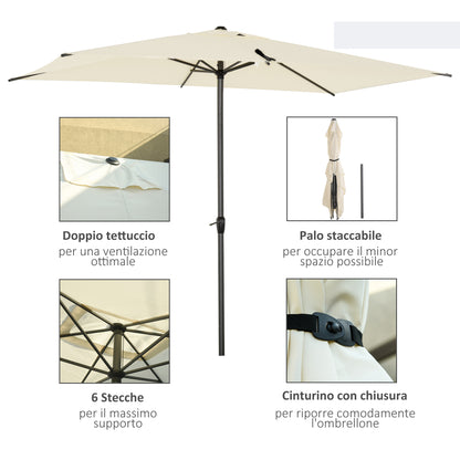 Outsunny 3 X 2M Garden Parasol Umbrella