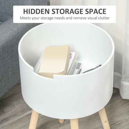 Homcom Modern Side Table with Hidden Storage Space