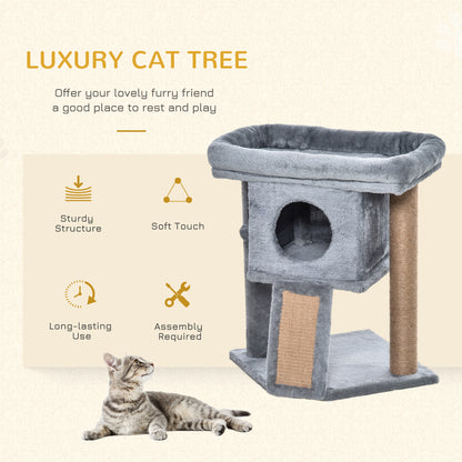 PawHut Cat Tree for Indoor Cats Kitten Tower Climbing Activity Centre Furniture w/ Jute Scratching Pad