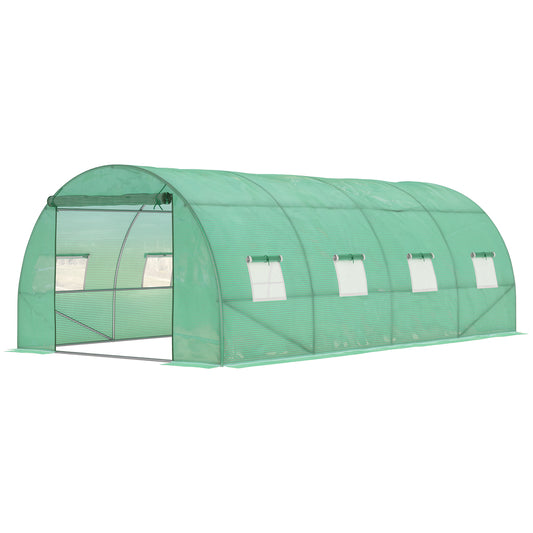 Outsunny Walk in Polytunnel Garden Greenhouse Window Door Outdoor Plant Flower 6 x 3M