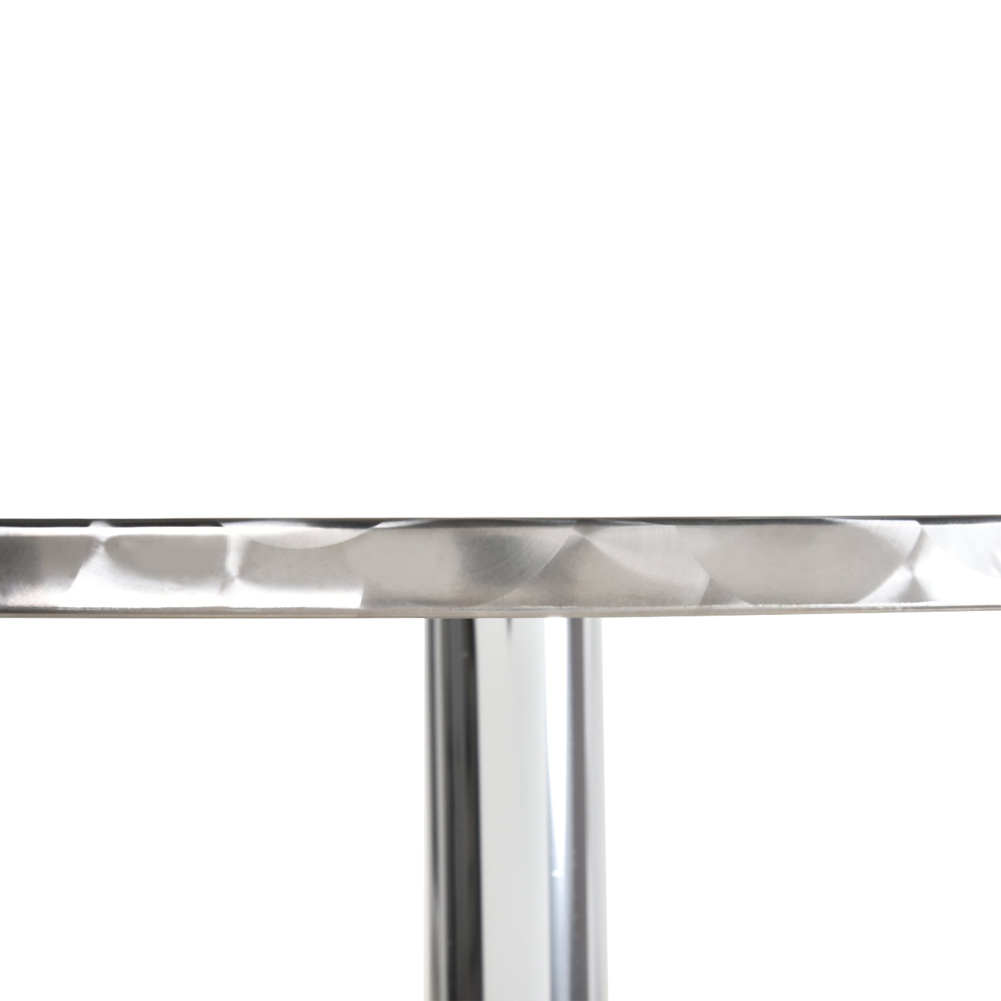 Homcom Height Adjustable Bistro Table Pub Bar Square Table Stainless Steel Top Aluminium Edge 60 x 60cm