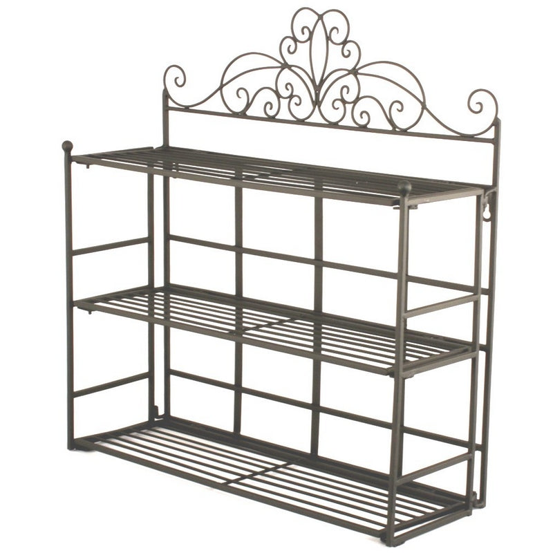 Classic Shelving Unit Metal Black 3 Shelves