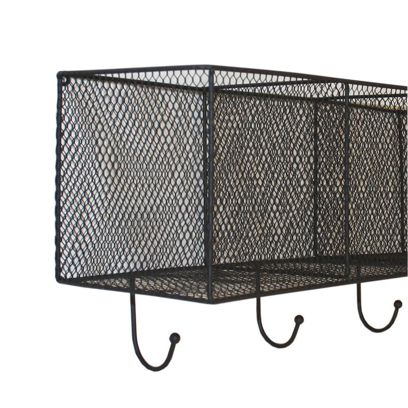 Essentials Shelving Unit Metal Black 1 Shelf