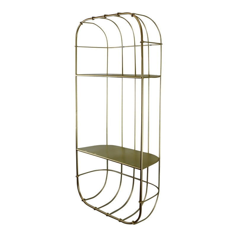 Essentials Shelving Unit Metal Gold 2 Shelves