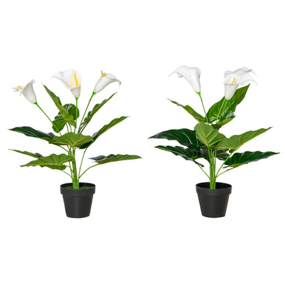 Homcom Set of 2 Artificial Realistic Calla Lily Flower