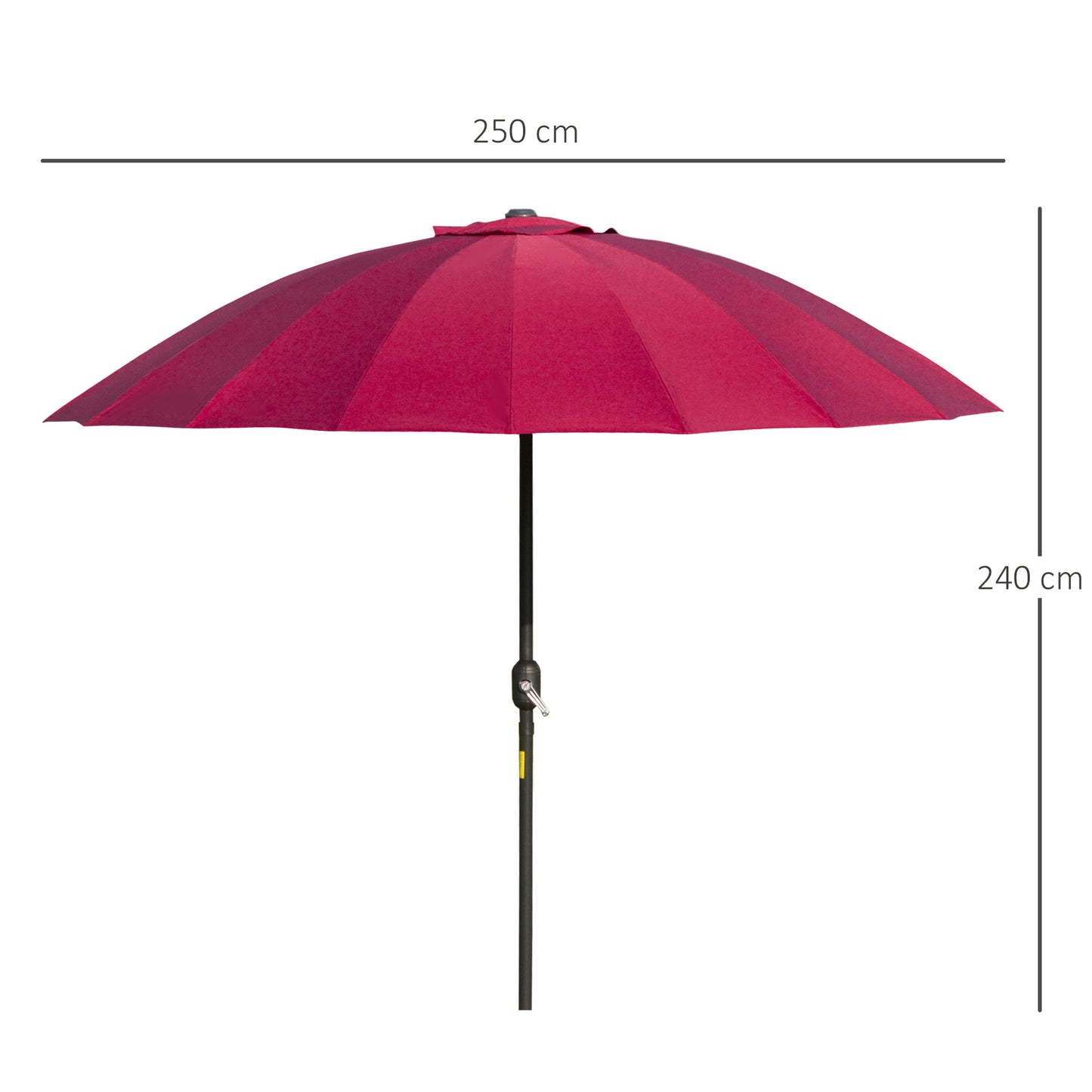 Outsunny 2.6m Shanghai Garden Parasol Umbrella with Crank & Tilt