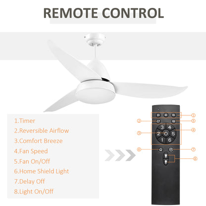 Homcom Reversible Ceiling Fan with Light