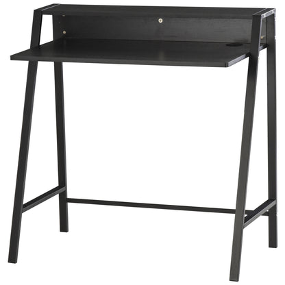 Homcom Writing Desk Computer Table Home Office PC Laptop Workstation Storage Shelf Black