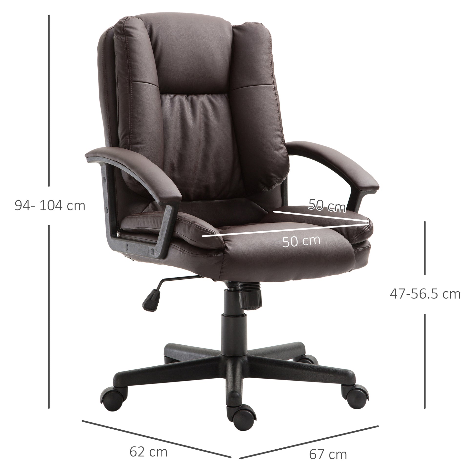 Homcom PU Leather Executive Office Chair-Brown