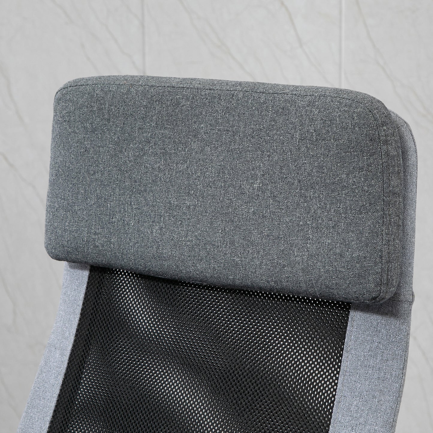 Vinsetto Office Chair Linen-Feel Mesh Fabric High Back Swivel Computer Task Desk Chair For Home With Arm Wheels Grey