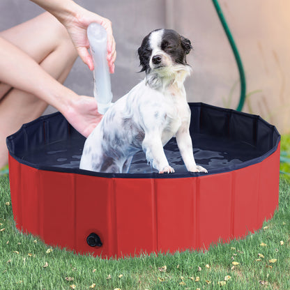 PawHut ?100x30H cm Pet Swimming Pool-Red