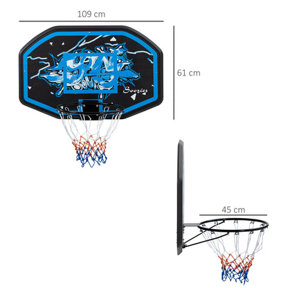 Walll Mounted Basketball Hoop Black & Blue by Sportnow