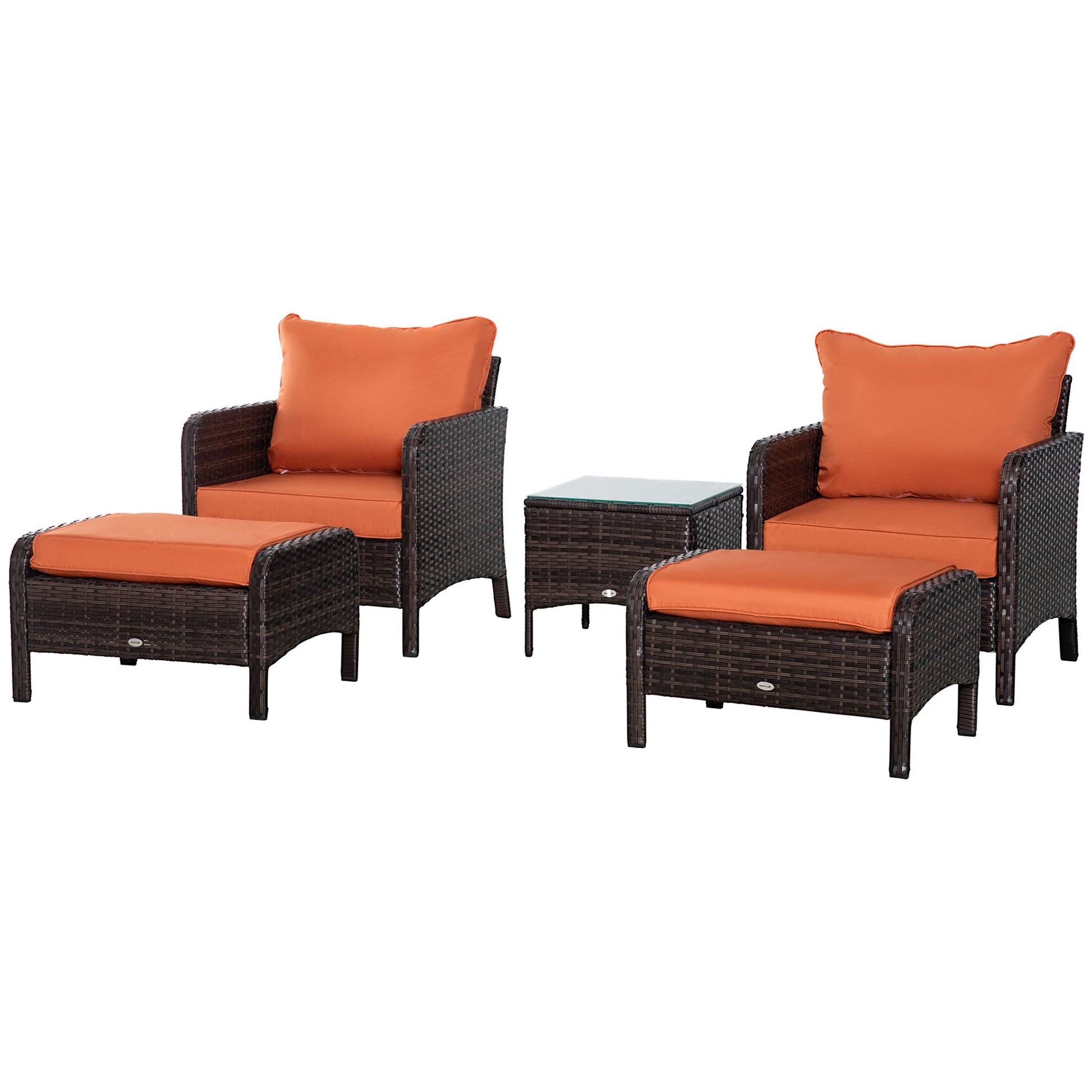 Outsunny 5 Pcs PE Rattan Garden Furniture Set