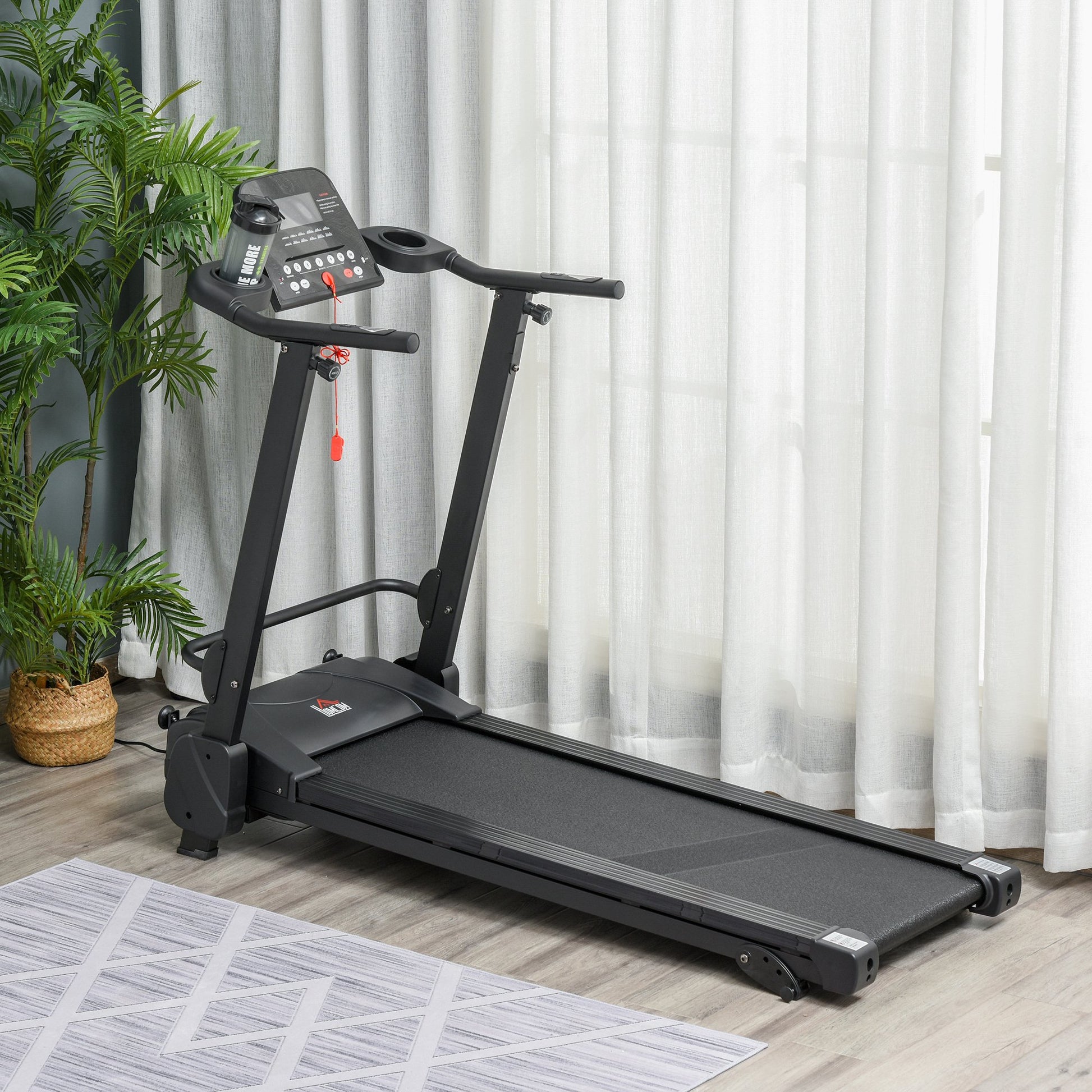 Homcom Folding Motorise Treadmill Running Machine LCD MP3 & USB Player w/ 5 Preset Programs