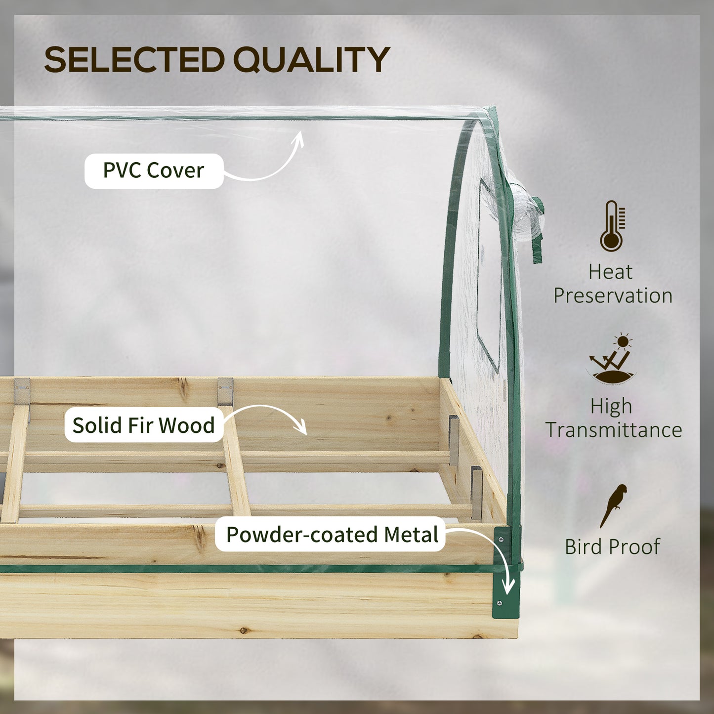 Outsunny Raised Bed with Greenhouse