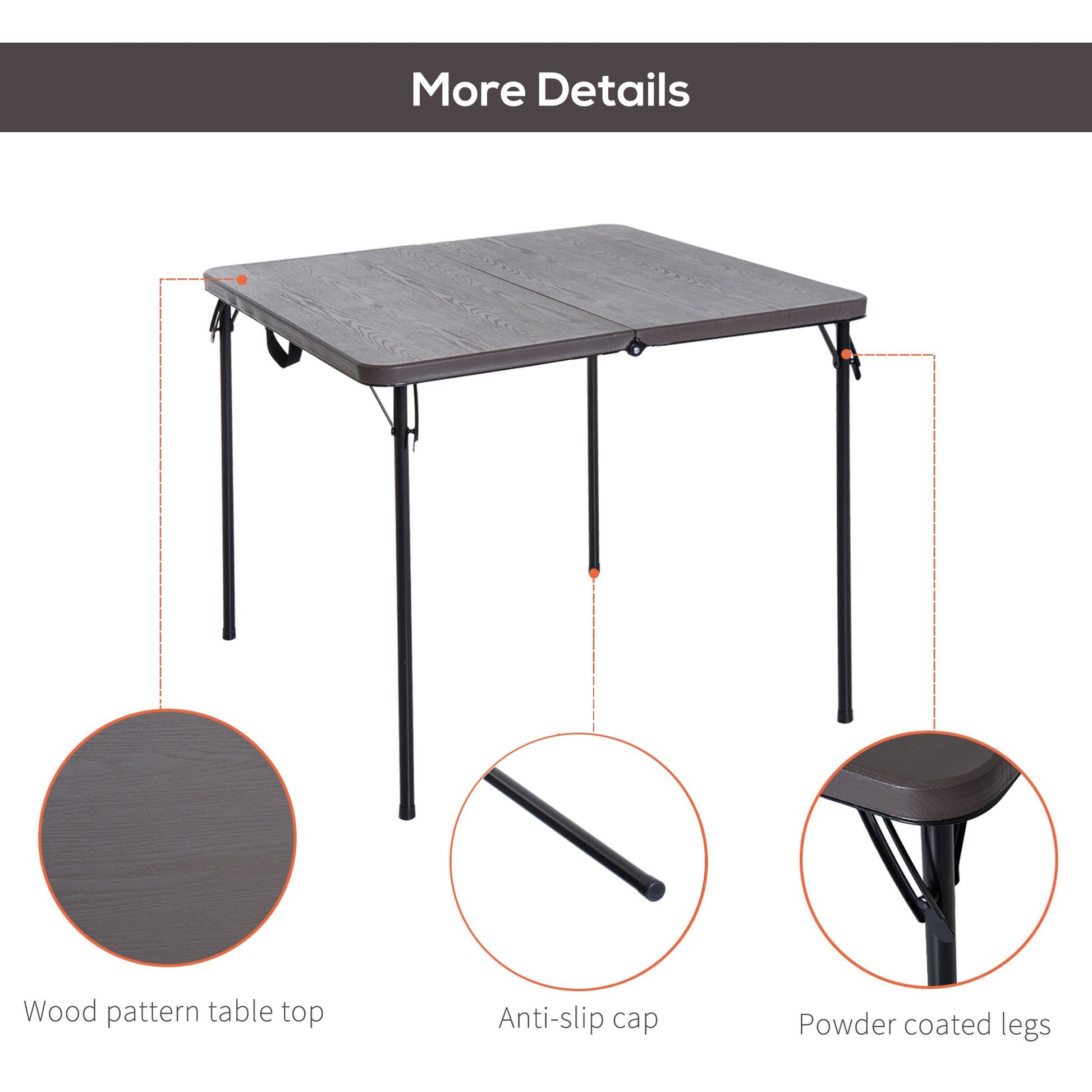 Outsunny 2.8FT Metal Portable Picnic Table Outdoor Furniture