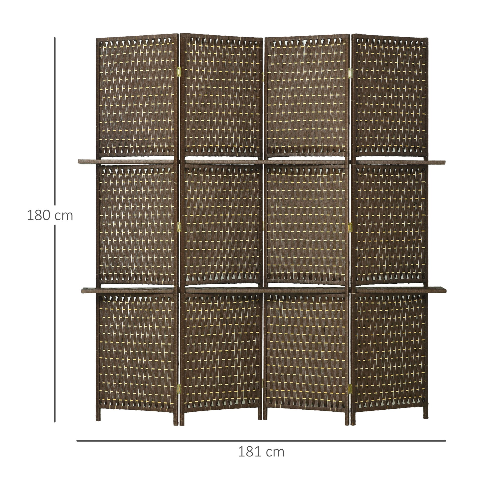 Homcom 4-Panel Room Dividers with Shelves