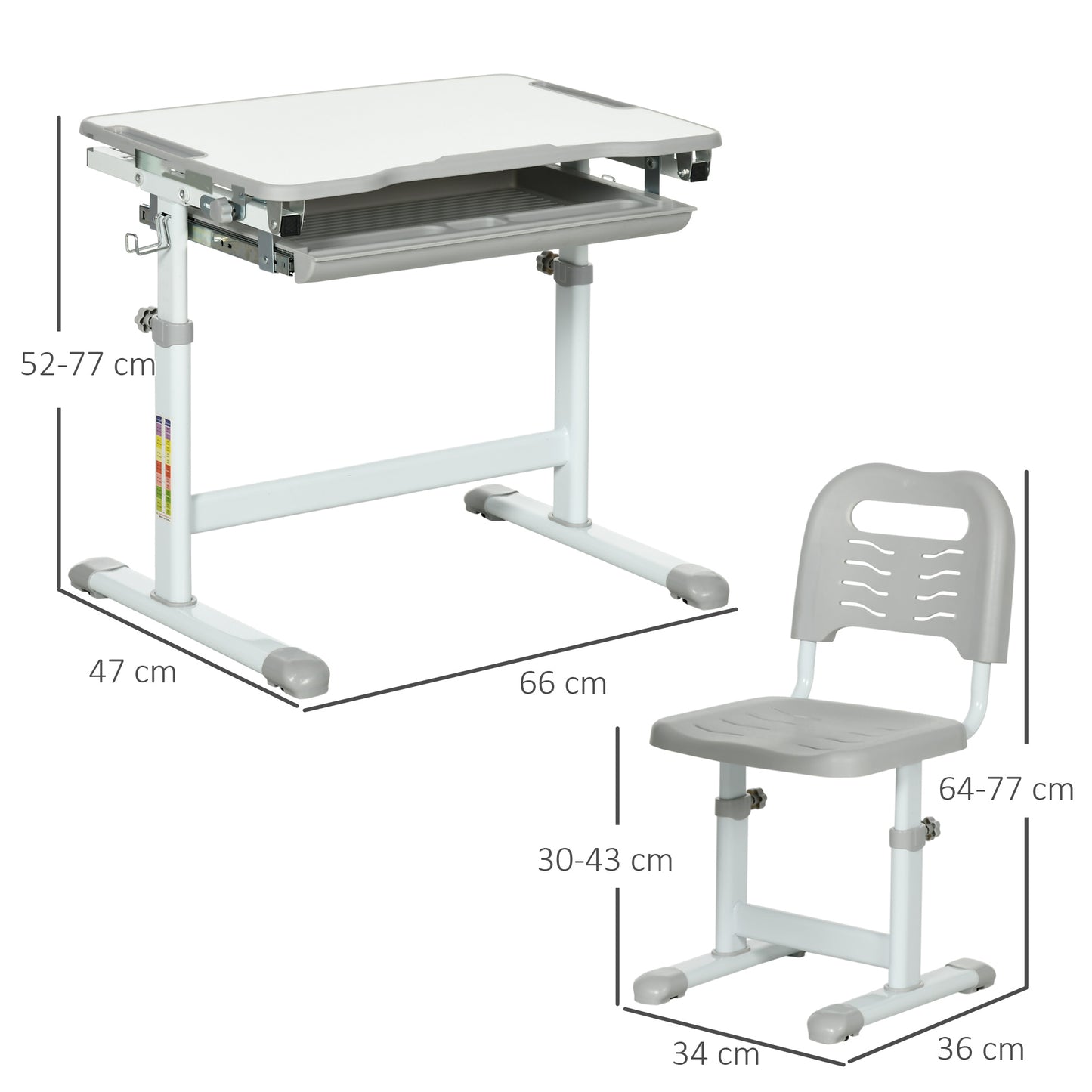 Homcom Kids Desk and Chair Set