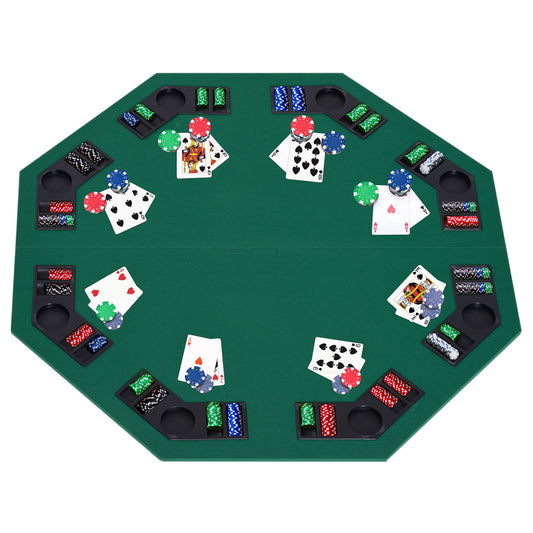Homcom 1.2m/48 Inches Foldable Poker Table Top 8 Players Blackjack Tables Casino Chip Trays