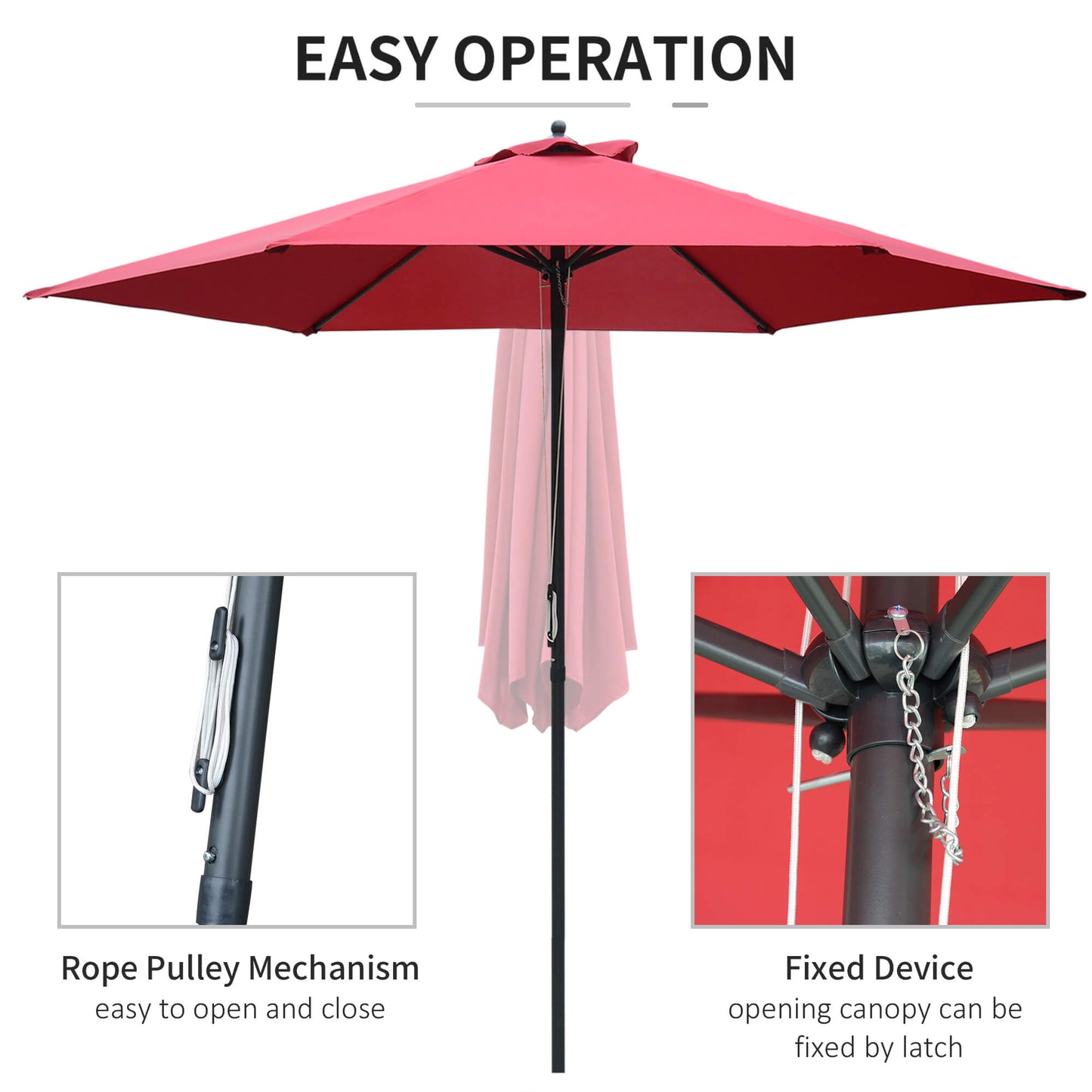 Outsunny 2.8m Garden Parasol Umbrella