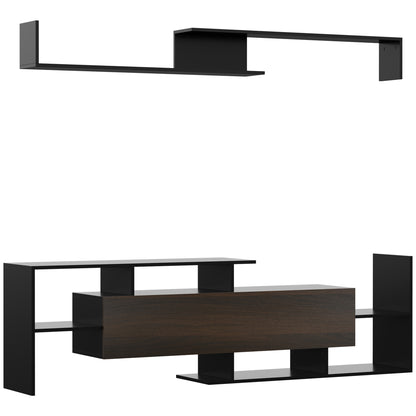 Homcom Modern TV Cabinet with Wall Shelf