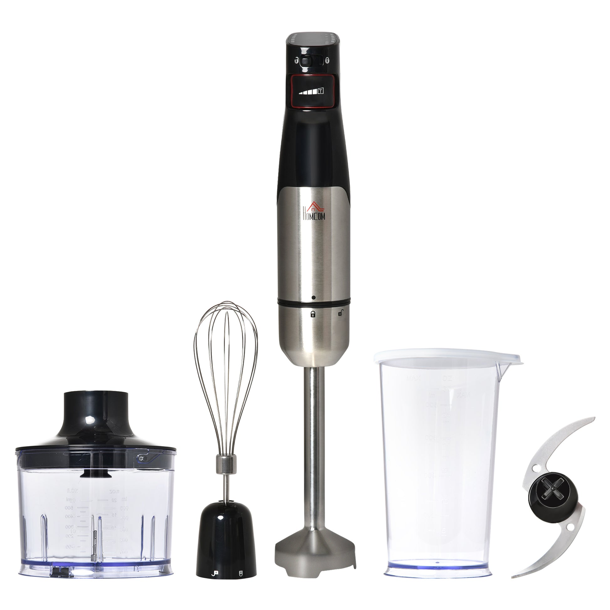 1000W 800ml Multi Speed Hand Blender Black by Homcom