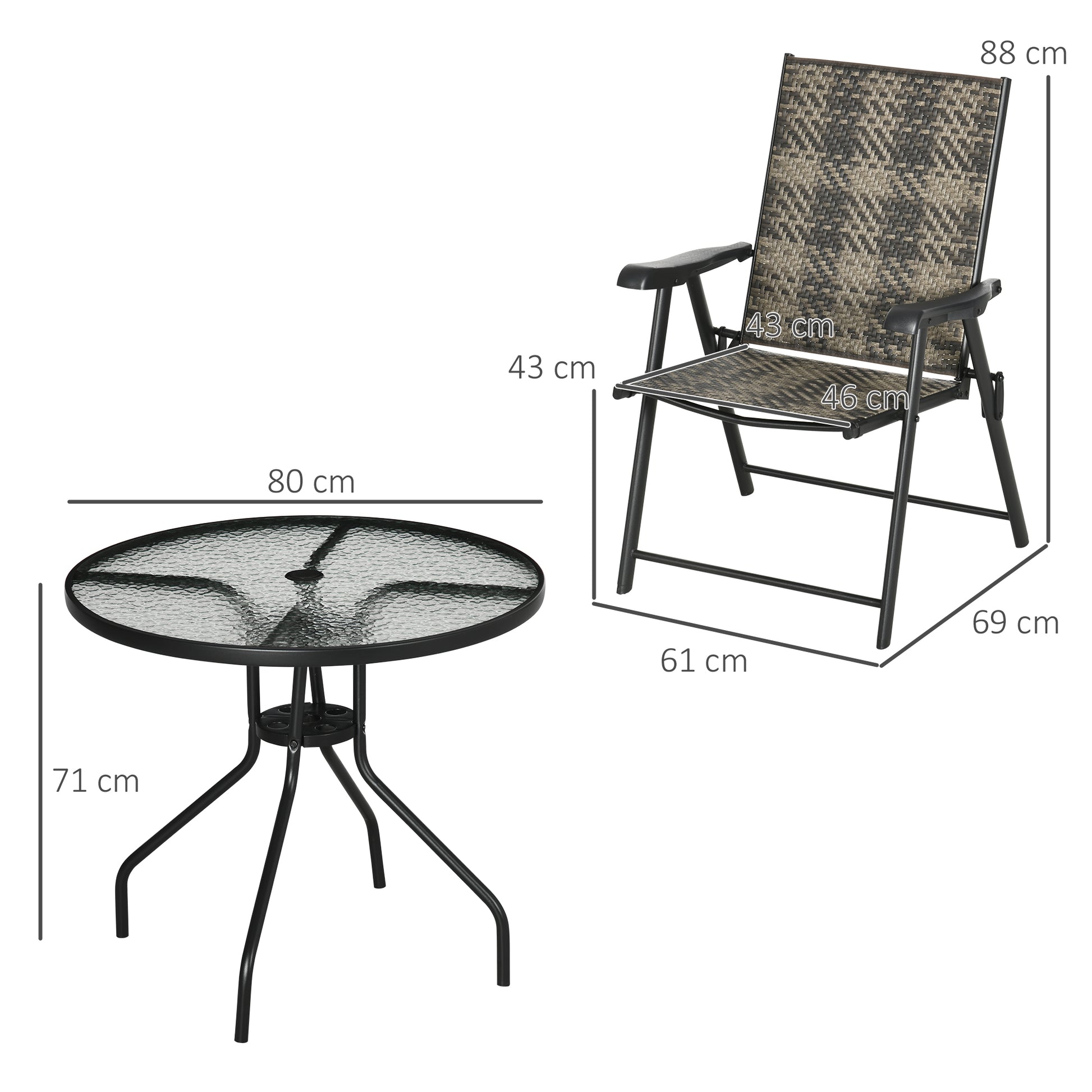 Outsunny 5 Pieces PE Rattan Dining Sets