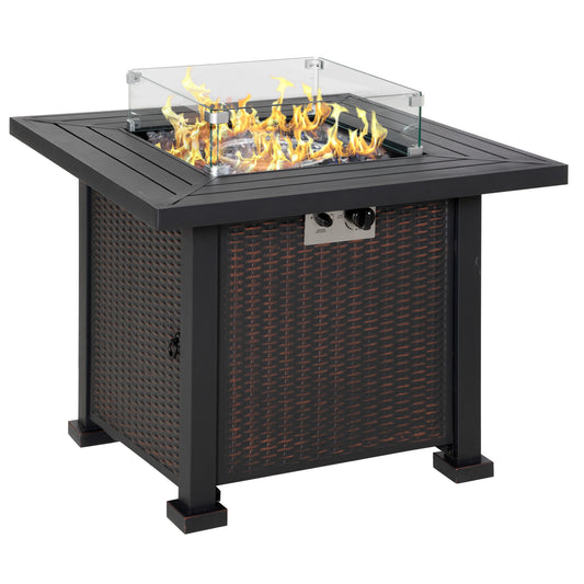 Outsunny Square Propane Gas Fire Pit Table