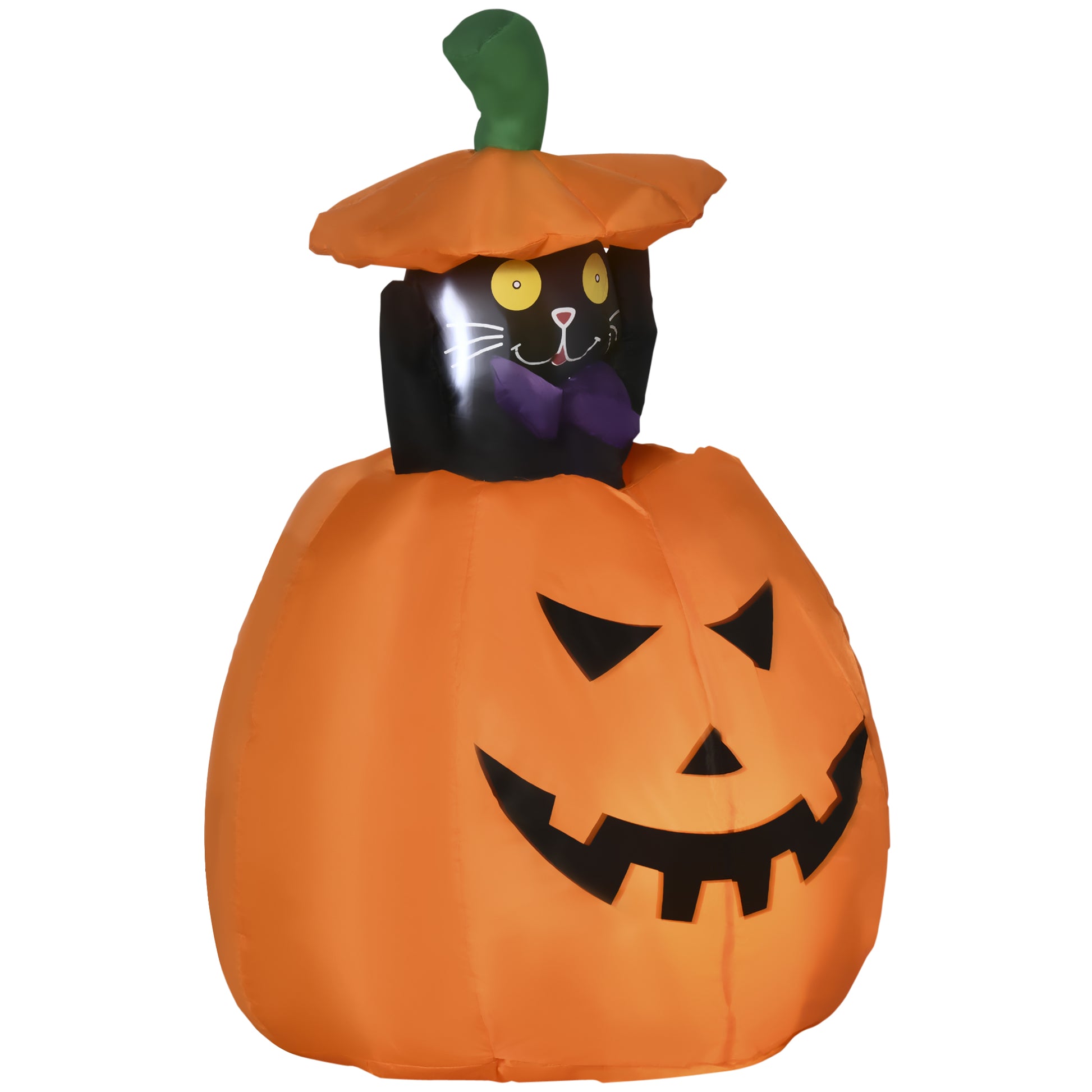 Outsunny 4ft Inflatable Halloween Pumpkin with Lifting Cat