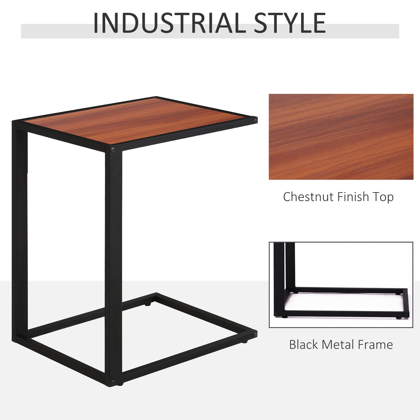 Homcom C-Shaped Side Table