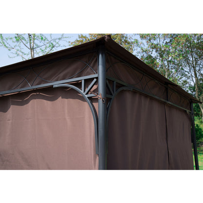 Outsunny 3x3 m Gazebo Pavilion-Coffee