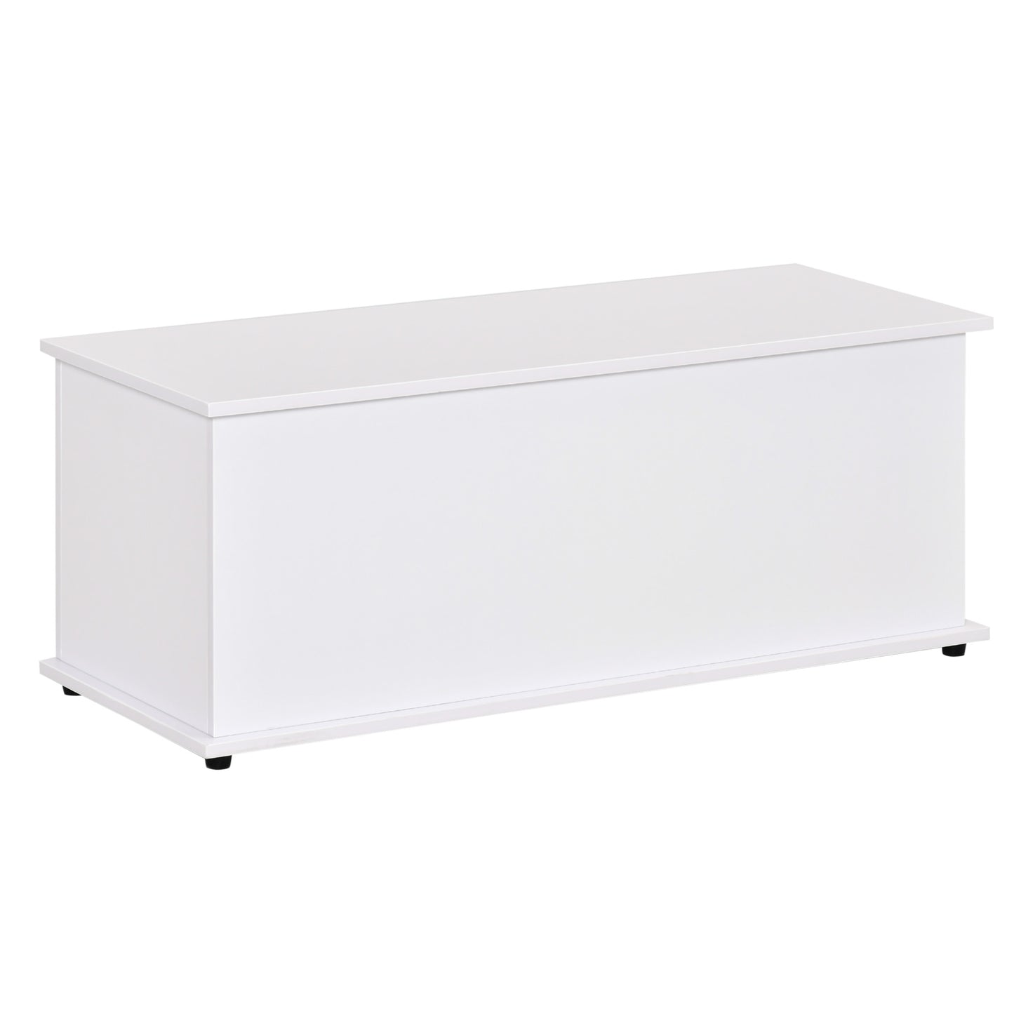 Homcom Wooden Storage Box Clothes Toy Chest Bench Seat Ottoman Bedding Blanket Trunk Container with Lid - White