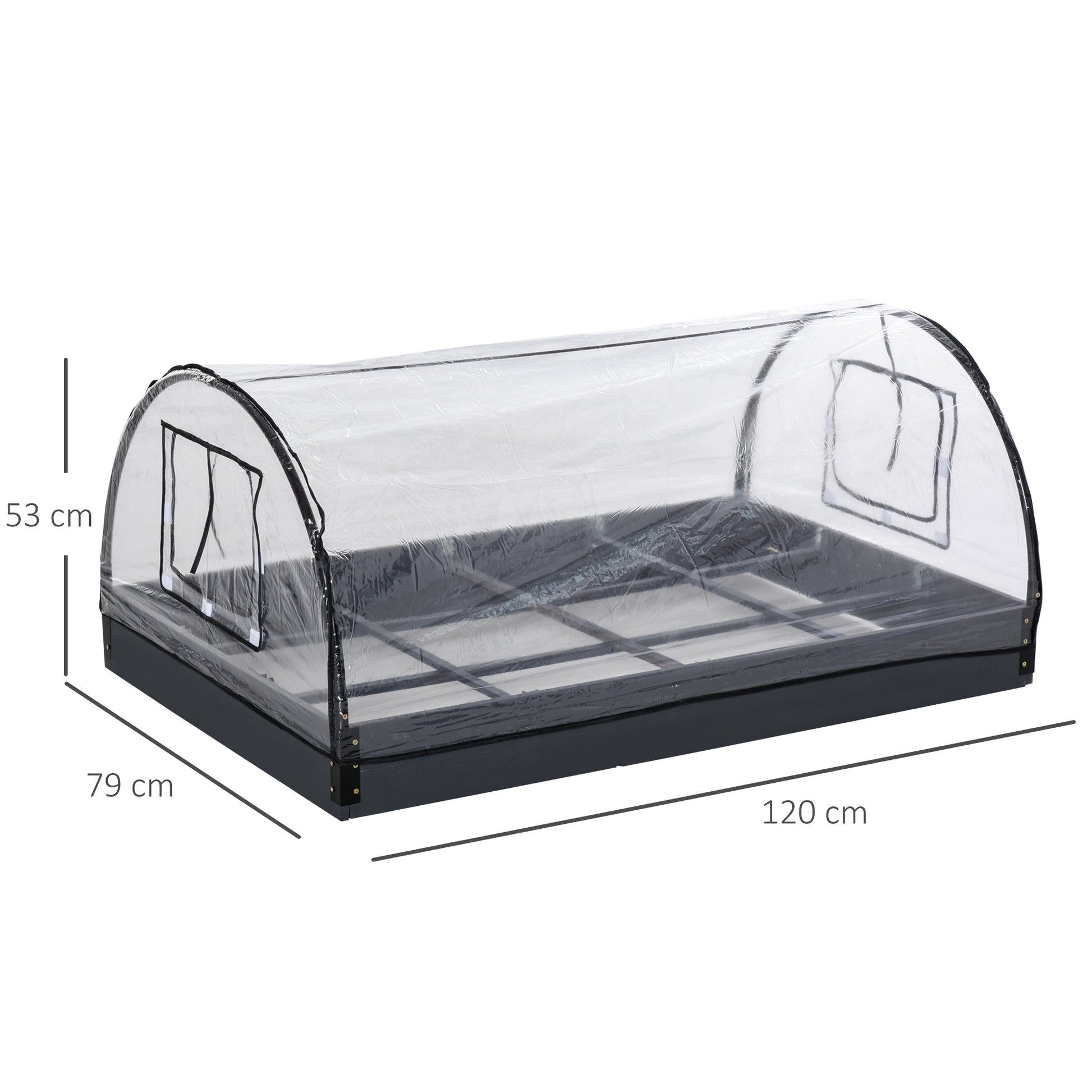 Outsunny Garden Bed Planter Kit Box Greenhouse w/ Windows Dual Use 120 x 79 x 53cm