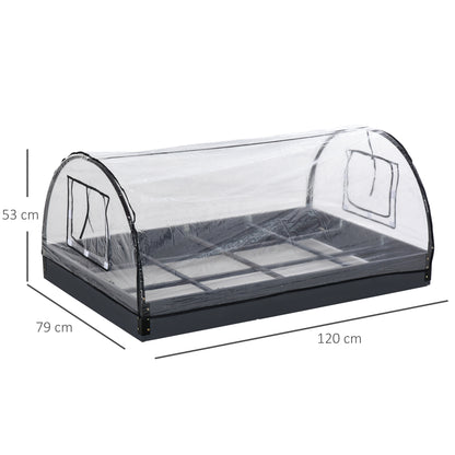 Outsunny Garden Bed Planter Kit Box Greenhouse w/ Windows Dual Use 120 x 79 x 53cm