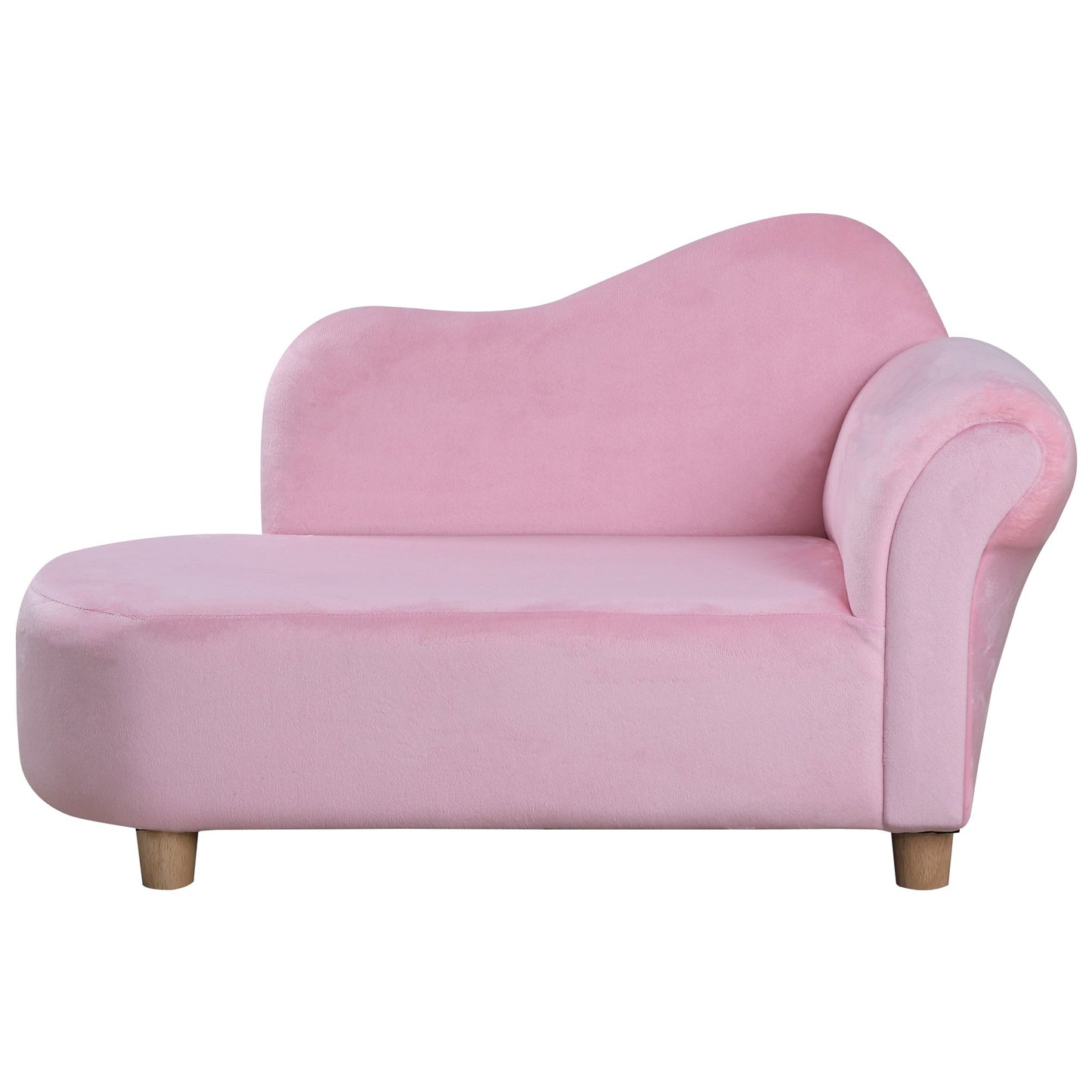 Homcom Kids Velvet-Like Chaise Lounge  Pink