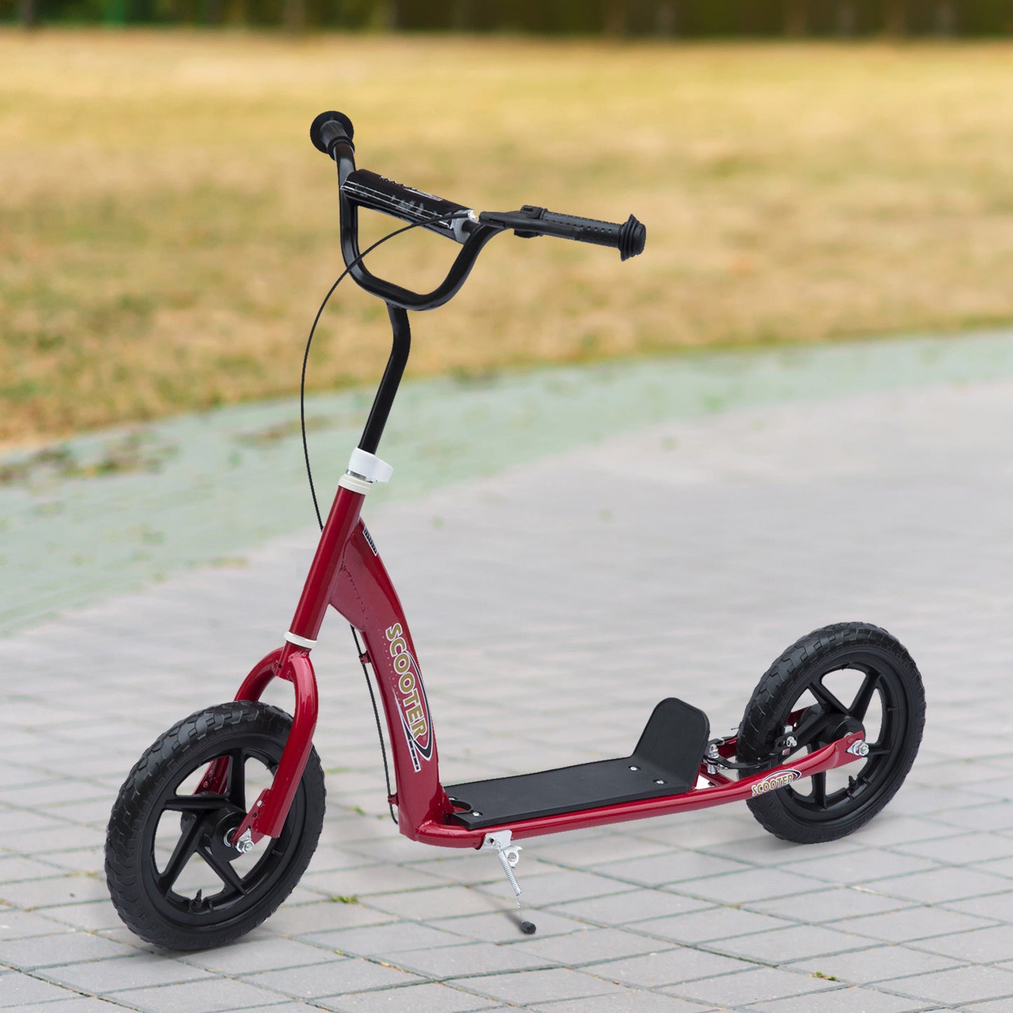 Homcom Teen Push Scooter Kids Children Stunt Scooter w/ 12" EVA Tyres